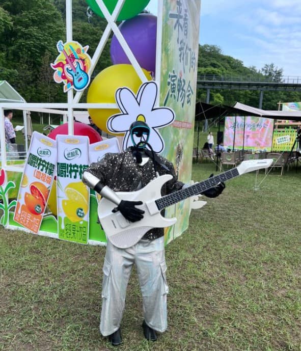 Brand activation — costumed robot guitarist